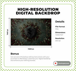First Christmas Baby Photo Background, Digital Studio Backdrop, Holiday Newborn Prop, Photoshop & Canva Template, Photo Editing