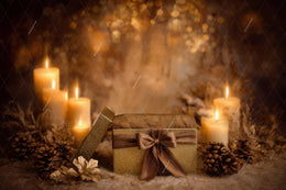 Cozy First Christmas Baby Digital Backdrop, Golden Studio Photo Background, Holiday Newborn Boy Girl Prop, Gift, Photoshop & Canva Template