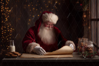 Letter To Santa Digital Backdrop, Christmas Santa Claus Photo Background, Holiday Kids Prop, Cozy Wooden House, Photoshop & Canva Template