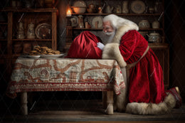 Fun Christmas Bakery Digital Backdrop, Santa Claus, Christmas Kitchen, Winter Wonderland Photo Background, Holiday Prop, Photoshop Template