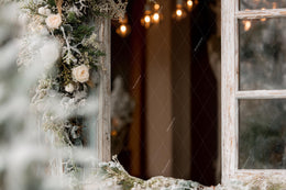 Christmas Window Digital Backdrop, Winter Wonderland Photo Background, Rustic Holiday Kids Prop, Photoshop & Canva Template, Photo Editing