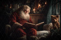 Christmas Story With Santa Claus Digital Backdrop, Winter Wonderland Photo Background, Holiday Kids Prop, Photoshop & Canva Template