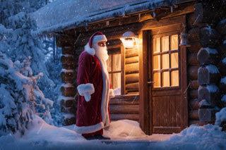 Christmas Digital Backdrop, Santa Claus, North Pole Photo Background, Christmas House, Holiday Kids Prop, Photoshop & Canva Template