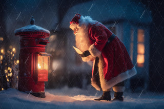 Christmas Red Mailbox Digital Backdrop, Letter To Santa Photo Background, Santa Claus, Holiday Kids Prop, Photoshop & Canva Template