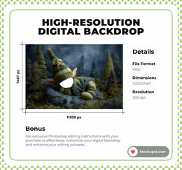 Christmas Baby Elf Face Swap Digital Backdrop, Winter Fantasy Forest, Holiday Photo Background, Newborn Portrait Prop, Photoshop Overlay