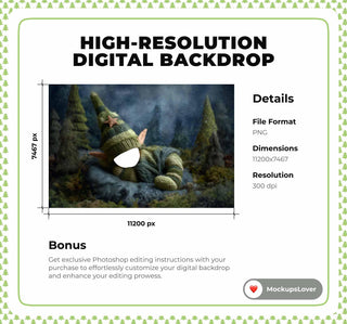 Christmas Baby Elf Face Swap Digital Backdrop, Winter Fantasy Forest, Holiday Photo Background, Newborn Portrait Prop, Photoshop Overlay