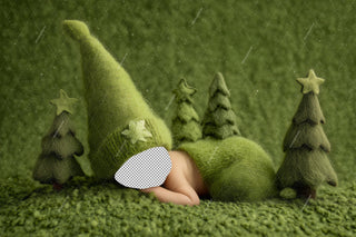 Christmas Baby Face Swap Photoshop Overlay, Christmas Tree Digital Backdrop, Green Studio Photo Background, Holiday Newborn Portrait Prop