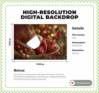 Christmas Baby Face Swap Overlay, Little Prince Digital Backdrop, Holiday Photo Background, Newborn Portrait Prop, Photoshop/Canva Template