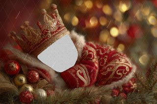 Christmas Baby Face Swap Overlay, Little Prince Digital Backdrop, Holiday Photo Background, Newborn Portrait Prop, Photoshop/Canva Template