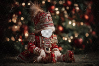 First Christmas Baby Digital Backdrop, Custom Nutcracker Face Swap Overlay, Winter Wonderland Photo Background, Holiday Kids Portrait Prop