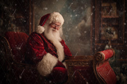 Santa Claus Christmas Digital Backdrop, Santa Sleigh Photo Background, Holiday Studio Kids Prop, Photoshop & Canva Template, Photo Editing