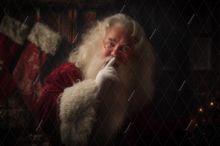 Christmas Digital Backdrop, Santa Claus, Winter Wonderland Photo Background, Holiday Kids Portrait Prop, Photoshop & Canva Template