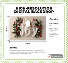 Christmas Newborn Face Swap Overlay, Digital Studio Backdrop, Add Face Photo Background, Holiday Baby Prop, Photoshop & Canva Template
