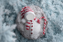 Christmas Snowman Newborn Digital Backdrop, Face Swap Overlay, Winter Wonderland Photo Background, Holiday Baby Prop, Photoshop Template