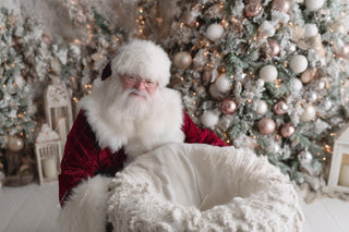 Santa Claus Digital Backdrop, Christmas Studio, Newborn Photo Background, Holiday Baby Prop, Winter Wonderland, Photoshop & Canva Template