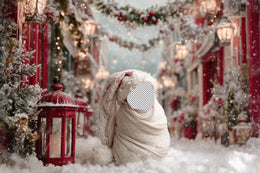 Christmas Village Newborn Digital Backdrop, Face Swap Overlay, Winter Wonderland Photo Background, Holiday Baby Prop, Photoshop Template