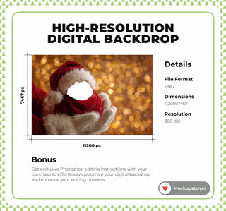Little Santa Baby Face Swap Overlay, Christmas Digital Backdrop, Santa Claus Photo Background, Holiday Newborn Portrait Prop, Canva Template