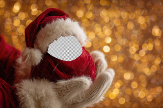 Little Santa Baby Face Swap Overlay, Christmas Digital Backdrop, Santa Claus Photo Background, Holiday Newborn Portrait Prop, Canva Template