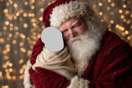 Christmas Baby Face Swap Overlay, Newborn With Santa Claus Digital Backdrop, Studio Photo Background, Holiday Portrait Prop, Canva Template