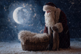Christmas Baby Digital Backdrop, Santa Claus Photo Background, Winter Wonderland, Newborn Prop, Photoshop & Canva Template, Photo Editing