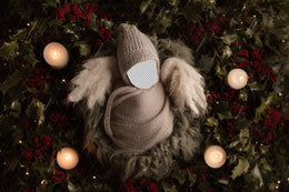Christmas Baby Angel Face Swap Overlay, Studio Digital Backdrop, Winter Wonderland Photo Background, Newborn Portrait Prop, Canva Template