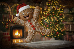 Christmas Cookies Digital Backdrop, Bakery Photo Background, Giant Gingerbread, Holiday Kids Prop, Photoshop & Canva Template, Photo Editing