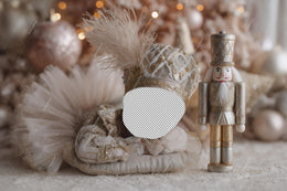 Christmas Pink Princess Baby Face Swap Overlay, Christmas Nutcracker Digital Backdrop, Studio Photo Background Holiday Newborn Portrait Prop