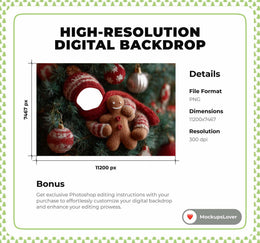 Christmas Gingerbread Baby Face Swap Overlay, Holiday Digital Backdrop, Christmas Cookies Photo Background, Newborn Portrait Prop