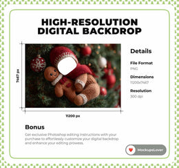 Christmas Baby Face Swap Overlay, Gingerbread Cookies Digital Backdrop, Winter Wonderland Photo Background, Holiday Newborn Portrait Prop