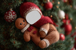 Christmas Baby Face Swap Overlay, Gingerbread Cookies Digital Backdrop, Winter Wonderland Photo Background, Holiday Newborn Portrait Prop