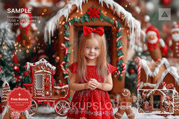 scene of christmas cookies and gingerbread house, ideal for holiday photo shoots