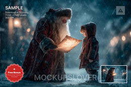 christmas digital backdrop featuring a winter holiday village scene for kids and family photos