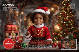 christmas elf character scene, holiday backdrop for kids, festive photo prop, holiday scene, christmas background image
