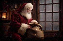 Christmas Digital Backdrop, Santa Claus Workshop Photo Background, Holiday Kids Prop, Winter Wonderland, Photoshop & Canva Template
