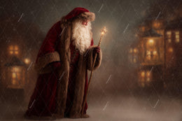 Christmas Digital Backdrop, Santa Claus, Winter Wonderland Photo Background, Holiday Kids Prop, Photoshop & Canva Template, Photo Editing