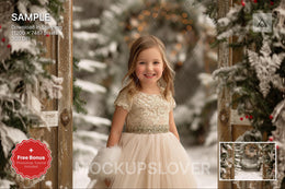 country christmas digital backdrop for holiday photos and digital editing