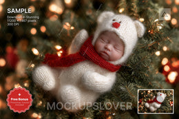 christmas snowman digital backdrop with snowy scene and holiday elements