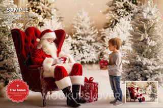 santa claus character on winter backdrop, perfect for holiday photo shoots