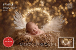 angel baby digital backdrop for christmas nativity scenes, perfect for holiday photos