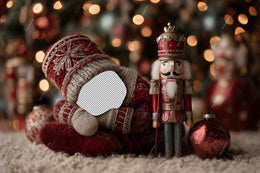 Red Christmas Baby Face Swap Overlay, Custom Nutcracker Digital Backdrop, Winter Wonderland Photo Background, Holiday Newborn Portrait Prop