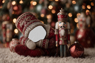 Red Christmas Baby Face Swap Overlay, Custom Nutcracker Digital Backdrop, Winter Wonderland Photo Background, Holiday Newborn Portrait Prop