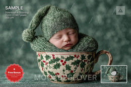 digital backdrop featuring christmas cup scene, ideal for holiday photo sessions
