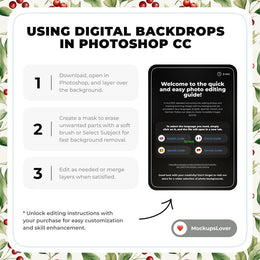 110 Christmas Arches Digital Backdrop Bundle, Winter Wonderland Photo Backgrounds, Holiday Kids Prop, Photoshop & Canva Templates