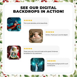 110 Christmas Arches Digital Backdrop Bundle, Winter Wonderland Photo Backgrounds, Holiday Kids Prop, Photoshop & Canva Templates