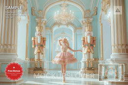 winter scene with nutcracker, children, holiday backdrop, festive setting, christmas scene