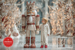 giant nutcracker christmas backdrop for holiday photos and kids' photo props