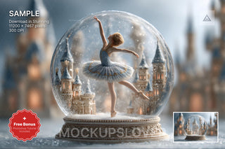 princess castle scene with winter landscape background and festive props