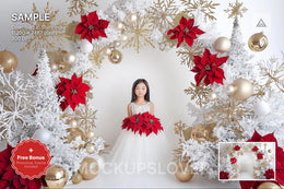 christmas digital backdrop for family photos, holiday scene, studio background, winter scene, christmas portrait