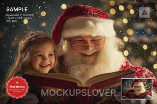 santa claus figure on christmas background, holiday scene, winter wonderland backdrop, perfect for kids and family photos
