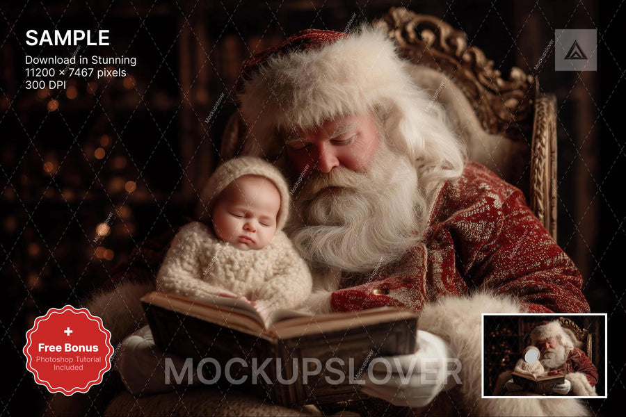 christmas baby face swap overlay scene, holiday kids prop, festive backdrop, christmas photo background, santa claus backdrop